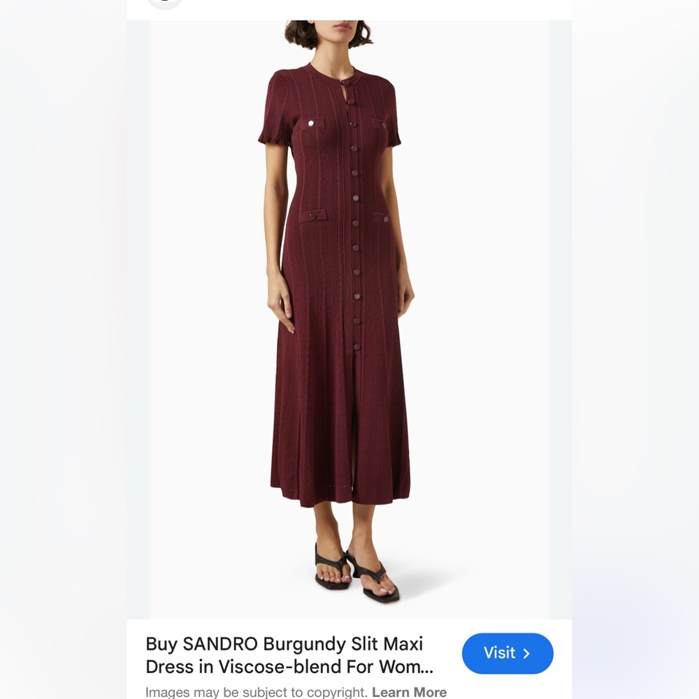 Elegant Burgundy Button-Down Dress